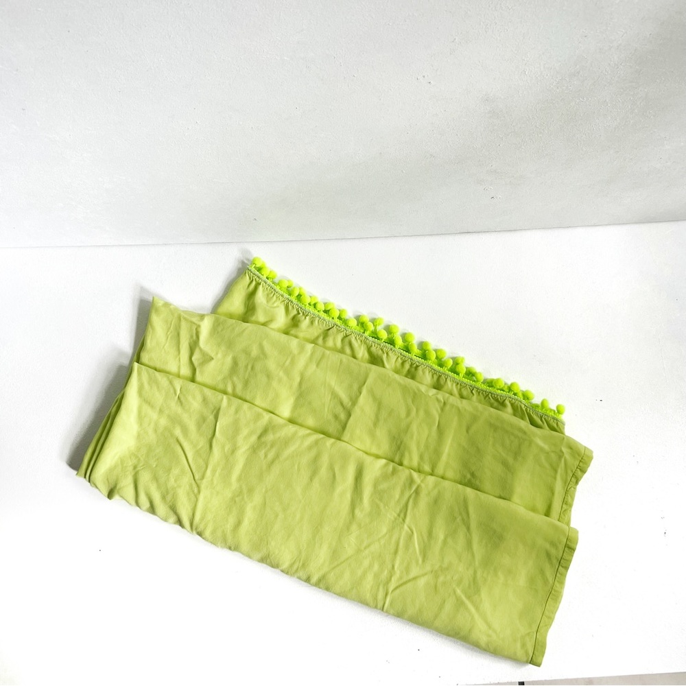 Lime Green Pom Pom Scarf